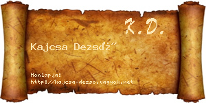 Kajcsa Dezső névjegykártya